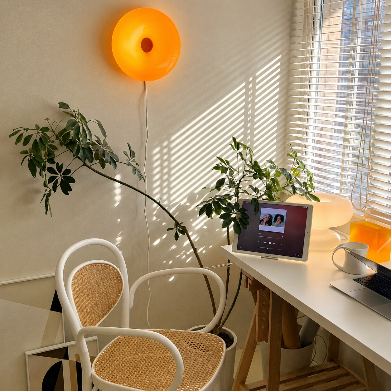 LUMITOP™ Donut — Glow Dimmable Glass Table Lamp, Wall Lamp | Donut Shaped Design, 3 Colour Switchable, Brightness and Touch Control Lamp
