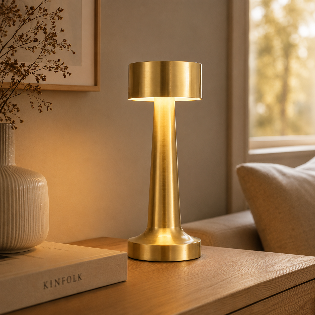 LUMITOP™ Amber Touch LED Table Lamp – Minimal Rechargeable, Dimmable & Cordless LED Light