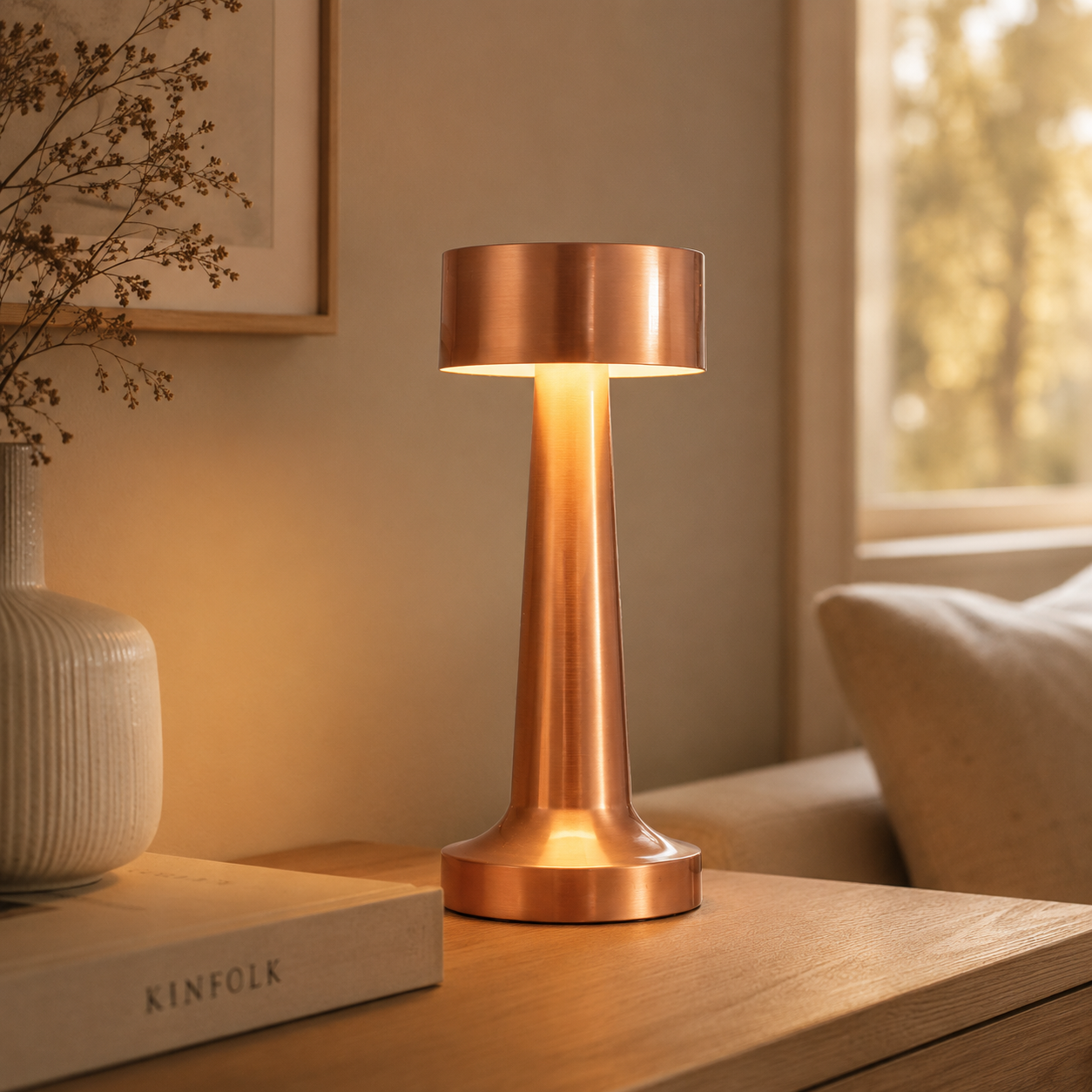 LUMITOP™ Amber Touch LED Table Lamp – Minimal Rechargeable, Dimmable & Cordless LED Light