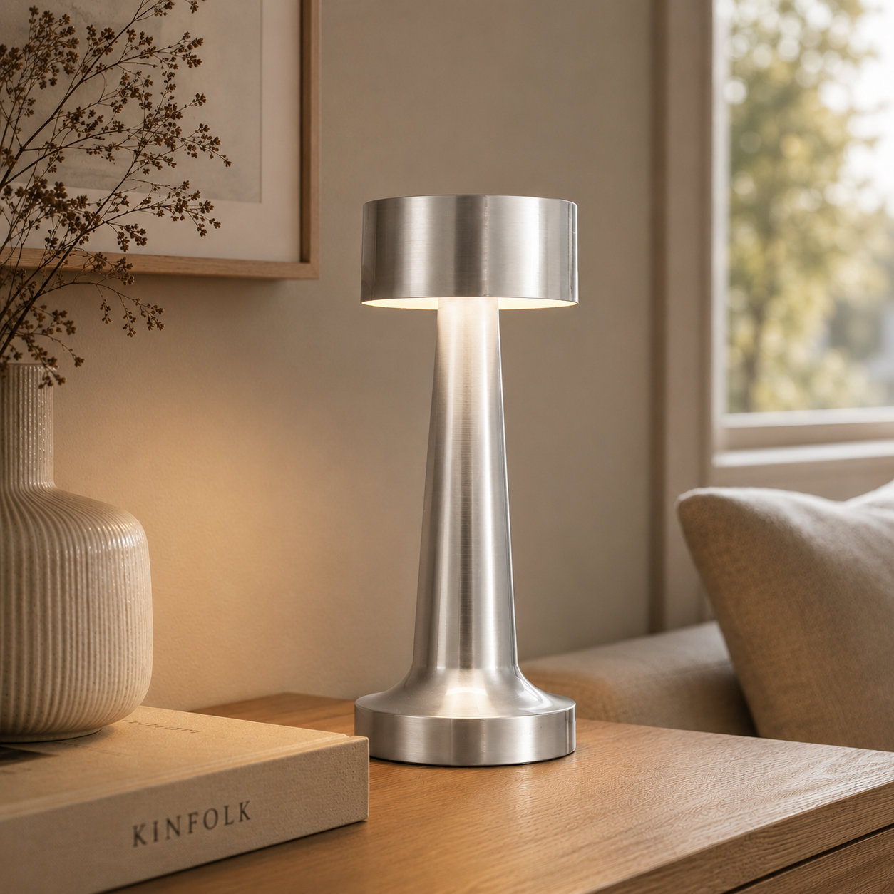 LUMITOP™ Amber Touch LED Table Lamp – Minimal Rechargeable, Dimmable & Cordless LED Light