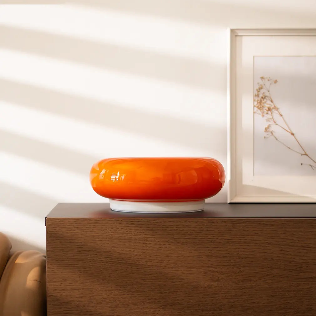 LUMITOP™ Donut — Glow Dimmable Glass Table Lamp, Wall Lamp | Donut Shaped Design, 3 Colour Switchable, Brightness and Touch Control Lamp