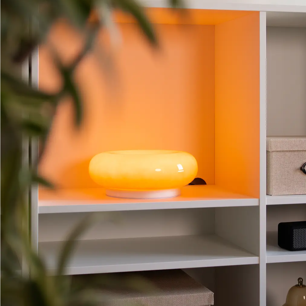 LUMITOP™ Donut — Glow Dimmable Glass Table Lamp, Wall Lamp | Donut Shaped Design, 3 Colour Switchable, Brightness and Touch Control Lamp