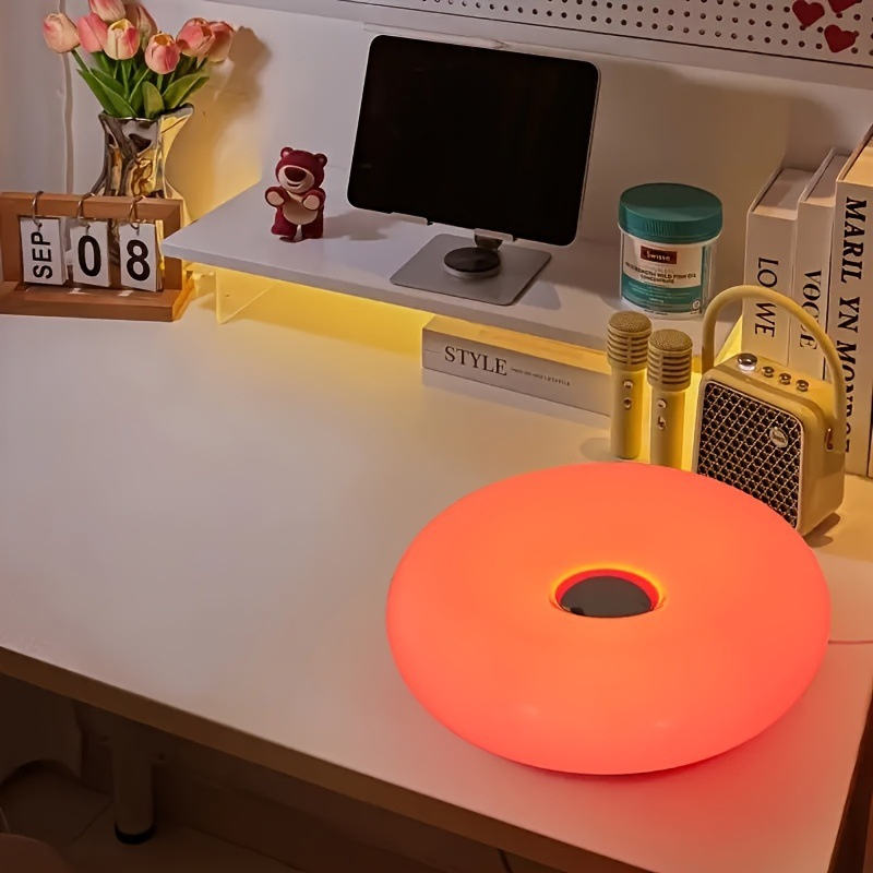 LUMITOP™ Donut — Glow Dimmable Glass Table Lamp, Wall Lamp | Donut Shaped Design, 3 Colour Switchable, Brightness and Touch Control Lamp
