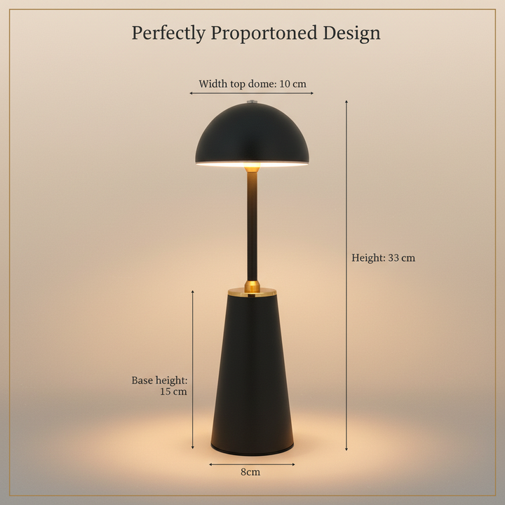 LUMITOP™ Obsidian Arc Touch LED Table Lamp – Rechargeable, Dimmable & Cordless LED Light