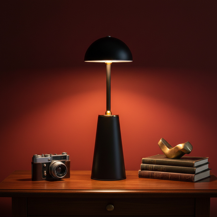 LUMITOP™ Obsidian Arc Touch LED Table Lamp – Rechargeable, Dimmable & Cordless LED Light