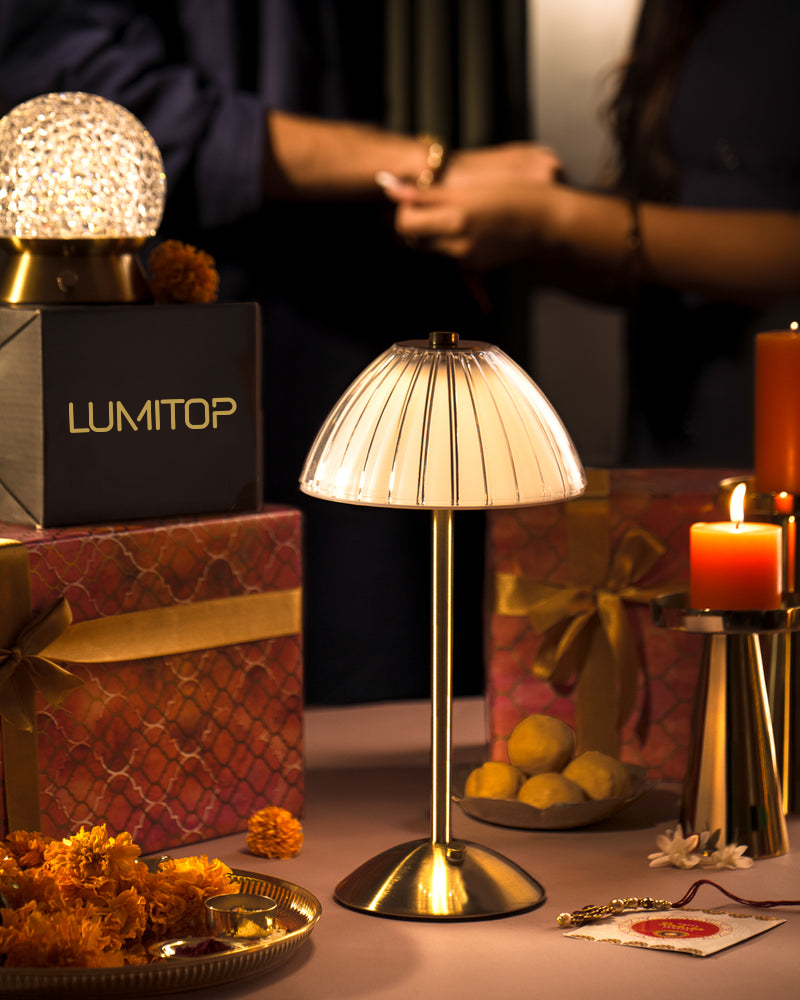 LUMITOP™ Solace Arc Touch LED Table Lamp – Rechargeable, Dimmable & Cordless LED Light