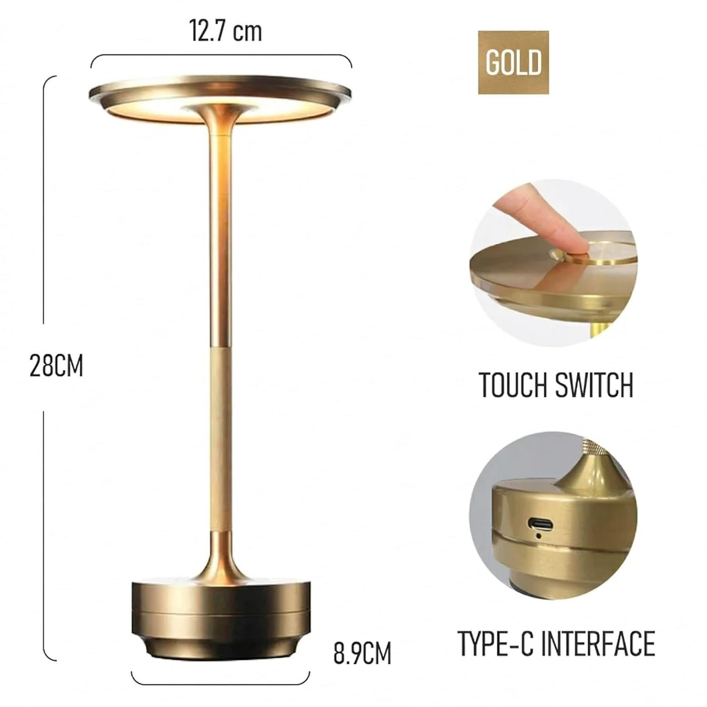 LUMITOP™ Nova Touch LED Table Lamp – Rechargeable, Dimmable & Cordless Minimal Light