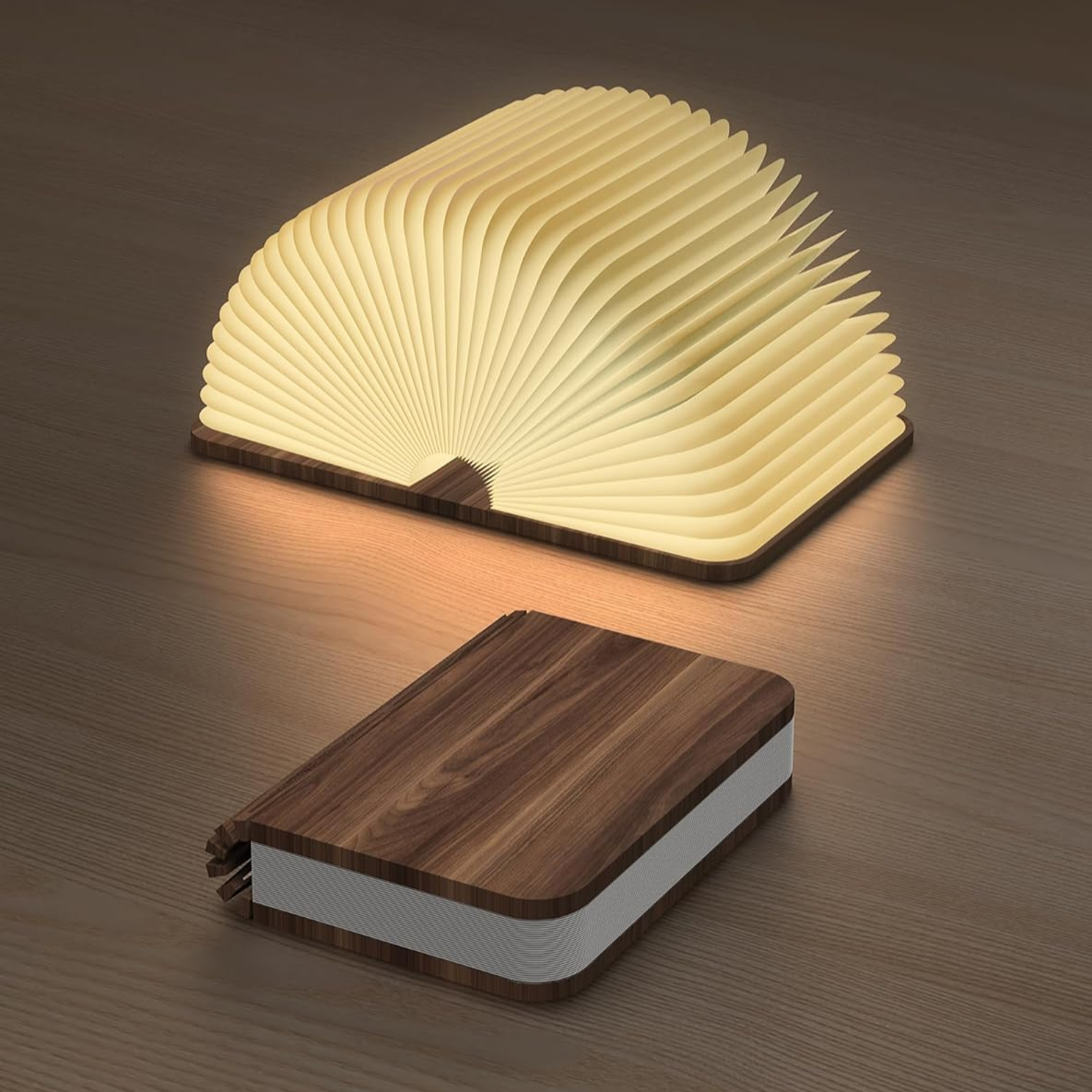 LUMITOP™ Panna Wooden Book Lamp | Magnetic Foldable Design, 3 Colour LED, USB Rechargeable