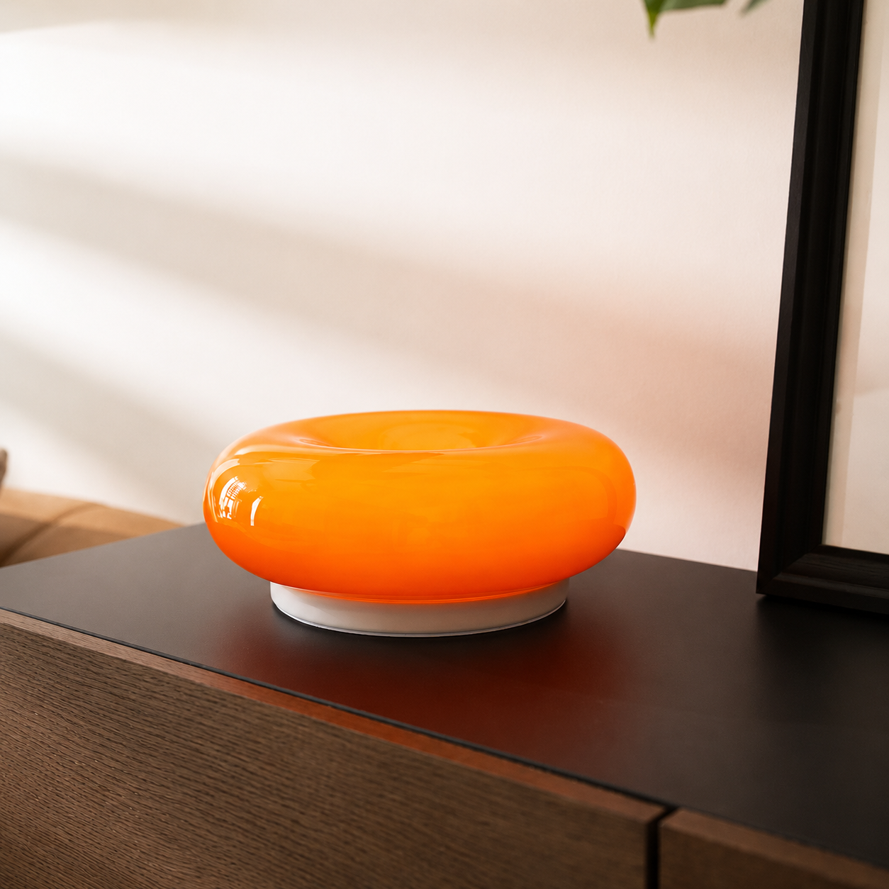 LUMITOP™ Donut — Glow Dimmable Glass Table Lamp, Wall Lamp | Donut Shaped Design, 3 Colour Switchable, Brightness and Touch Control Lamp