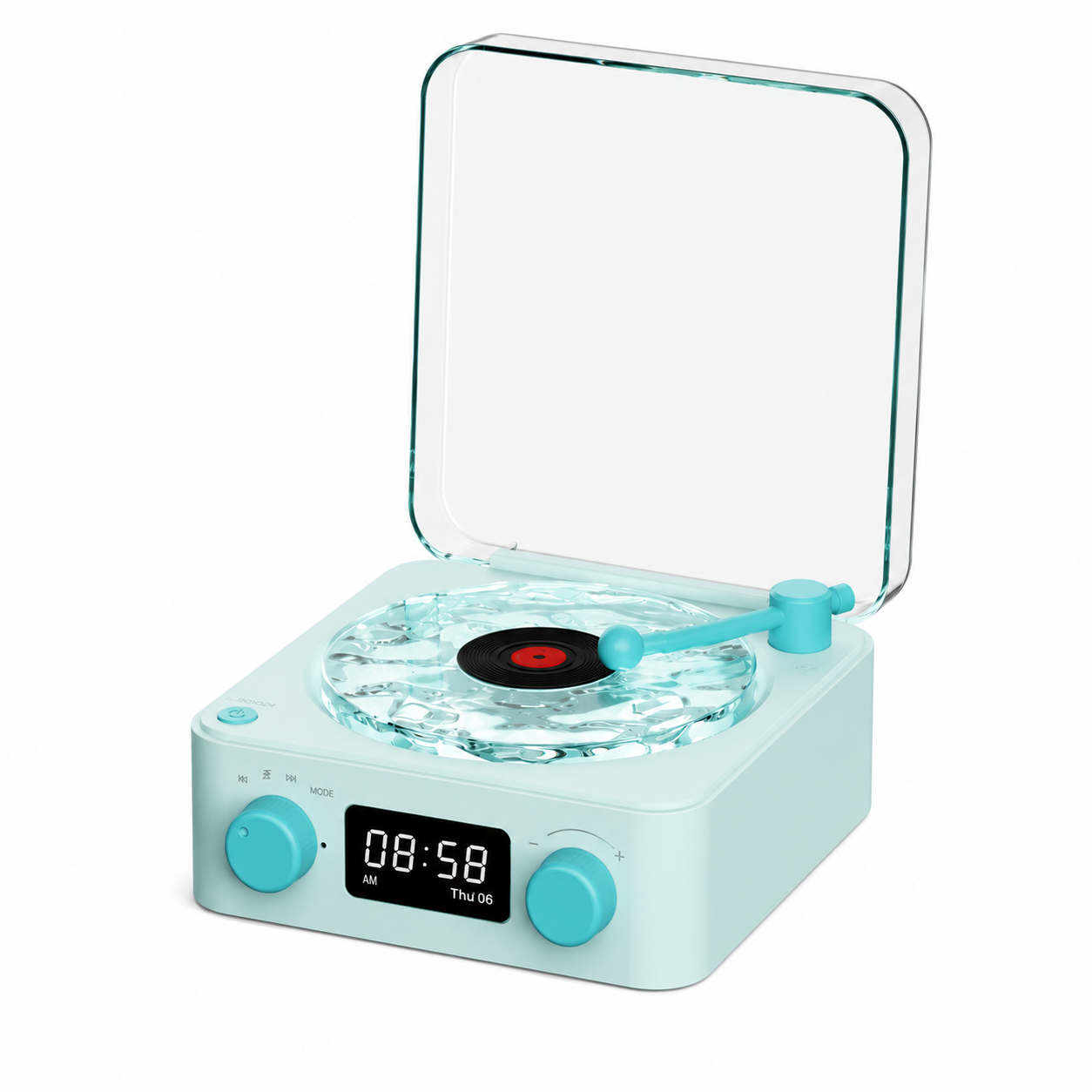 LUMITOP™ Wave Vinyl Player - Retro-Style Waves Wireless Vinyl Bluetooth Speaker with Ambience Light